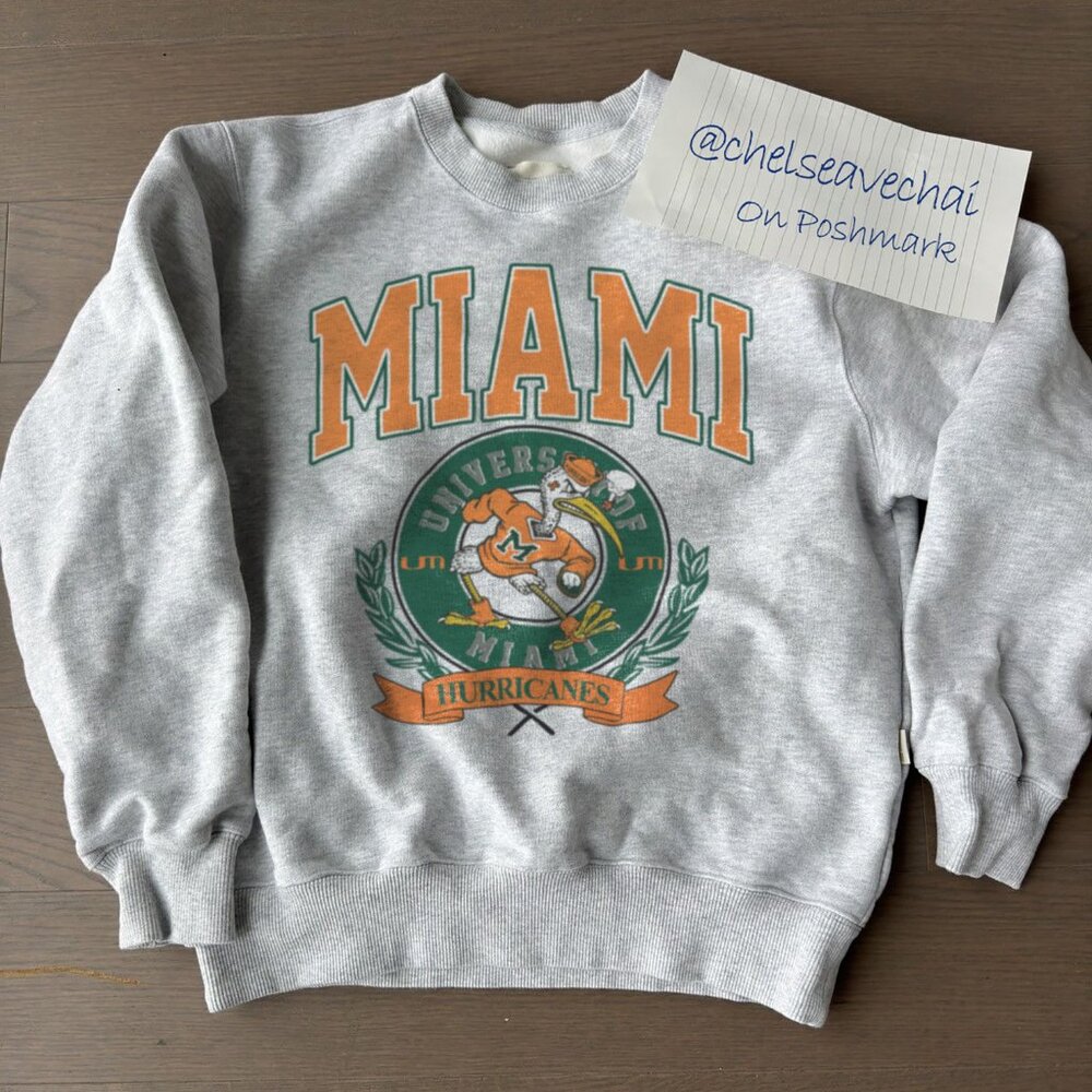 Vintage Miami Hurricanes Logo Football Sweatshirt, University of Miami Shirt Tee